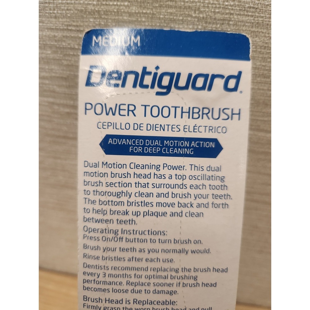 Dentiguard Power Toothbrush Medium New Sealed With 2 Heads New Old Stock - Picture 5 of 9